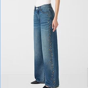 💙 Rebecca Minkoff Womens Mid Rise Wide Leg Jean